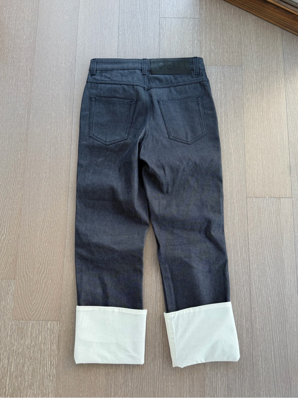 Loewe Fisherman’s Straight Jeans in Dark Gray with Cream Cuffs - Picture 7 of 7